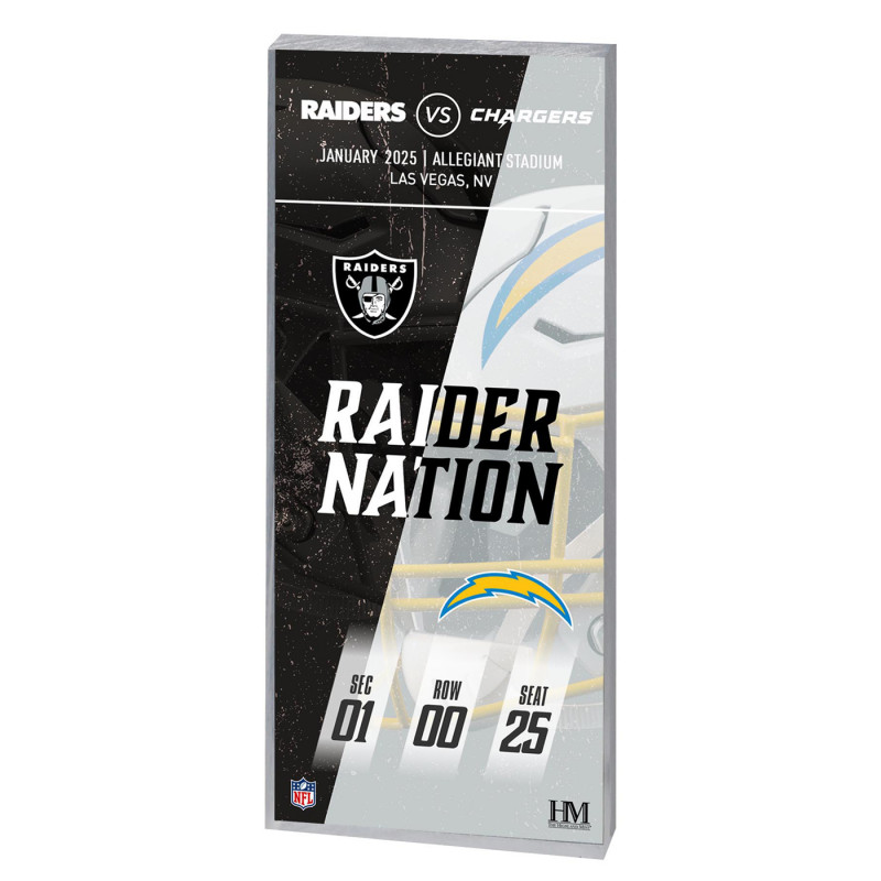 RAIDERS VS. CHARGERS 2024 GAME DAY ACRYLIC TICKET