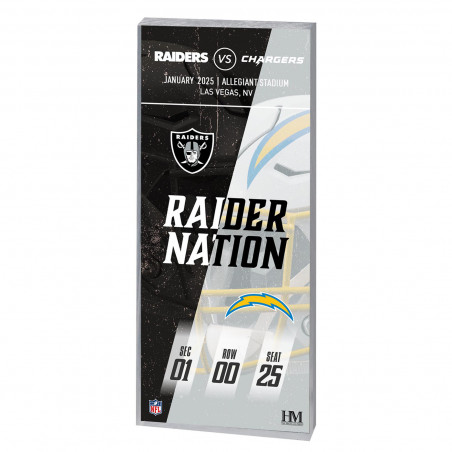RAIDERS VS. CHARGERS 2024 GAME DAY ACRYLIC TICKET