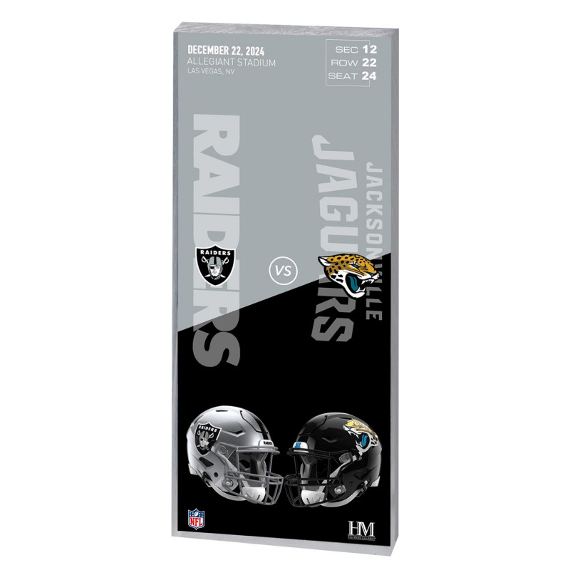 RAIDERS VS. JAGUARS 2024 GAME DAY ACRYLIC TICKET
