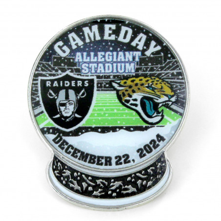 RAIDERS VS. JAGUARS 2024 GLOBE GAME DAY PIN