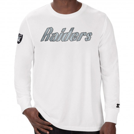 STARTER RAIDERS HERITAGE WORDMARK WHITE LONG SLEEVE TEE