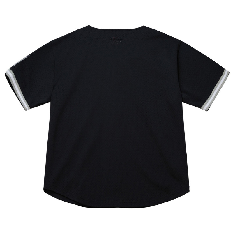 MITCHELL & NESS ON THE CLOCK VINTAGE LOGO MESH BUTTON UP