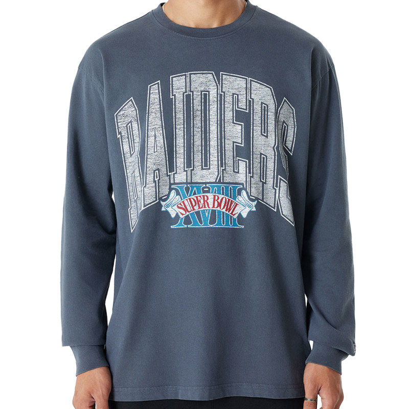 NEW ERA RAIDERS SUPER BOWL XVIII OVERSIZED LONG SLEEVE TEE