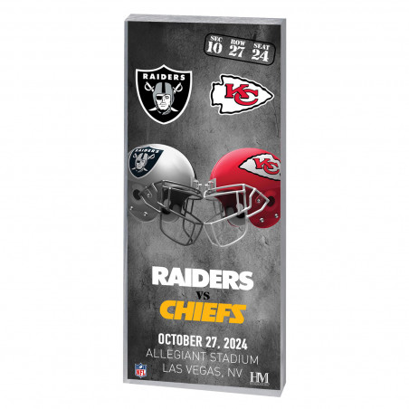 RAIDERS VS. CHIEFS 2024 GAME DAY ACRYLIC TICKET