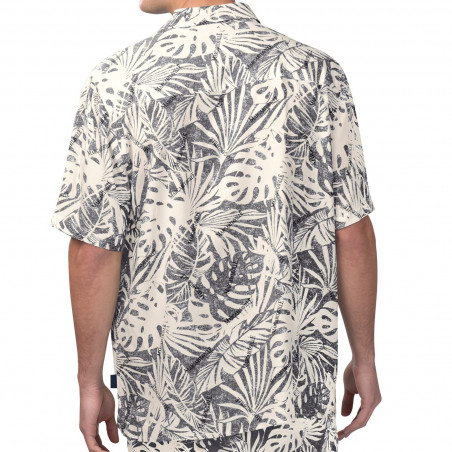 MARGARITAVILLE SAND WASHED MONSTERA PRINT PARTY SHIRT
