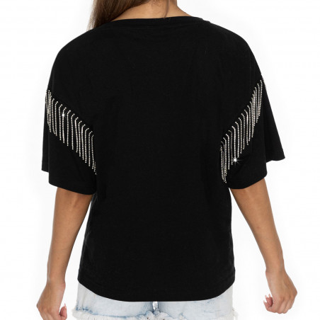 IRRESISTABLE RHINESTONE FRINGE TEE