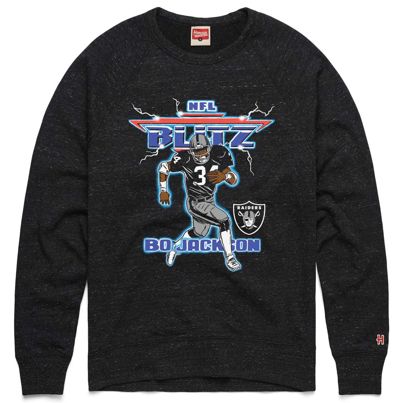 HOMAGE RAIDERS BO JACKSON NFL BLITZ CREWNECK SWEATSHIRT