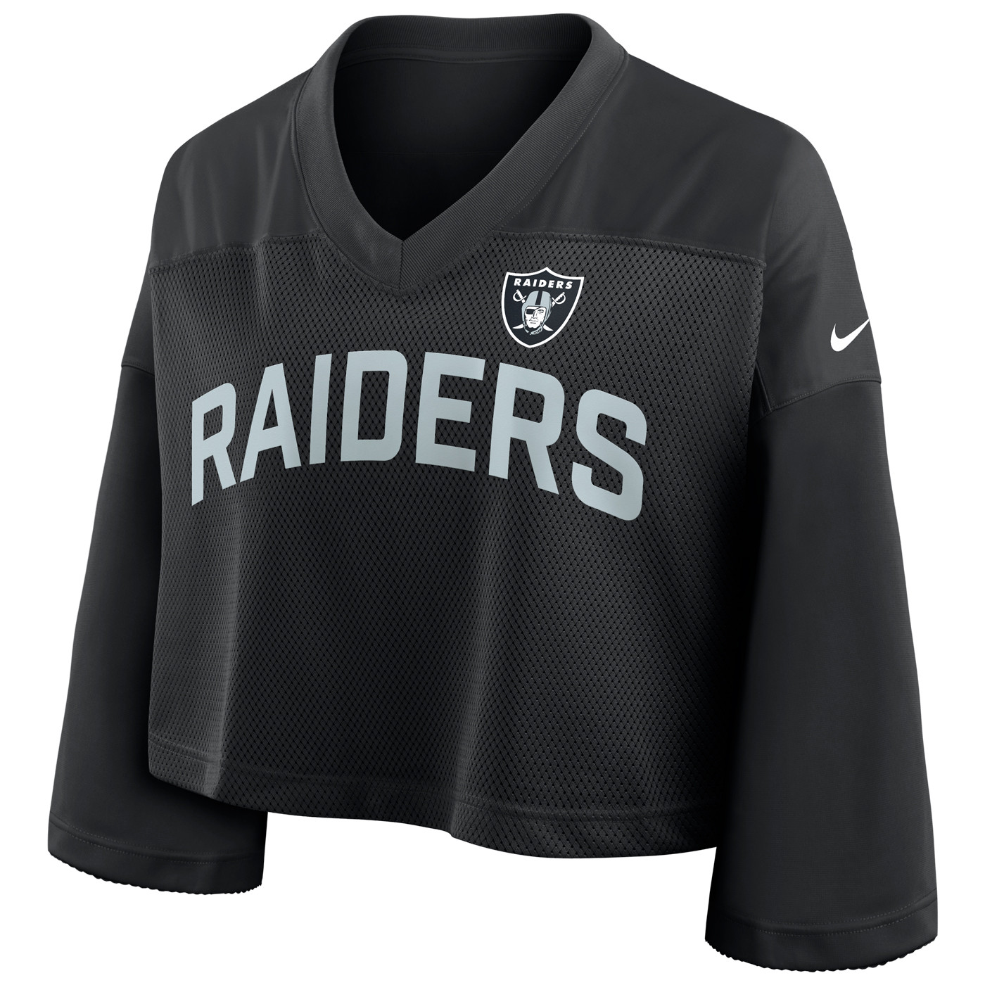NIKE WOMENS LAS VEGAS RAIDERS CROPPED FASHION JERSEY