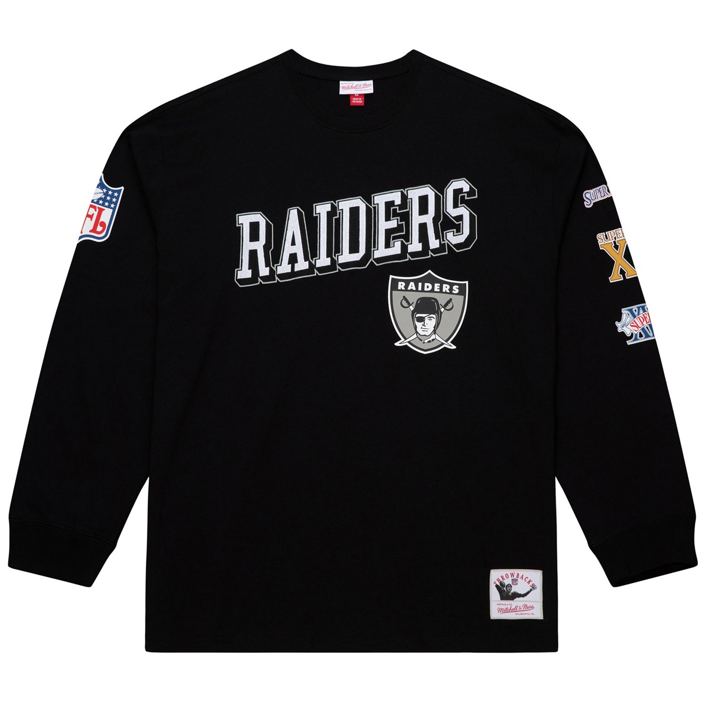 MITCHELL & NESS RAIDERS TRAINING CAMP VINTAGE LOGO LONG SLEEVE TEE