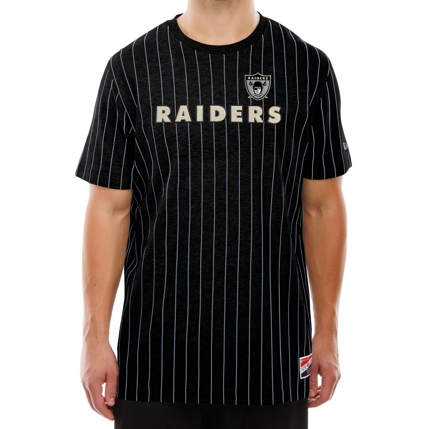 NEW ERA RAIDERS THROWBACK STRIPED TEE