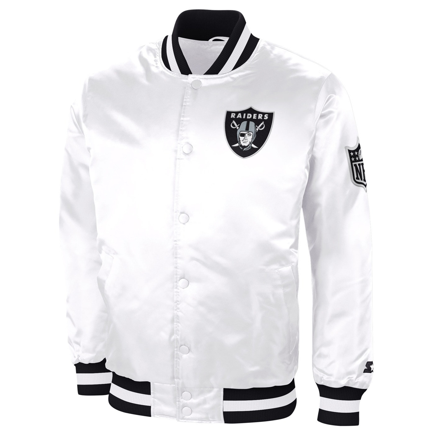 STARTER RAIDERS WHITE FILL SATIN JACKET 2.0