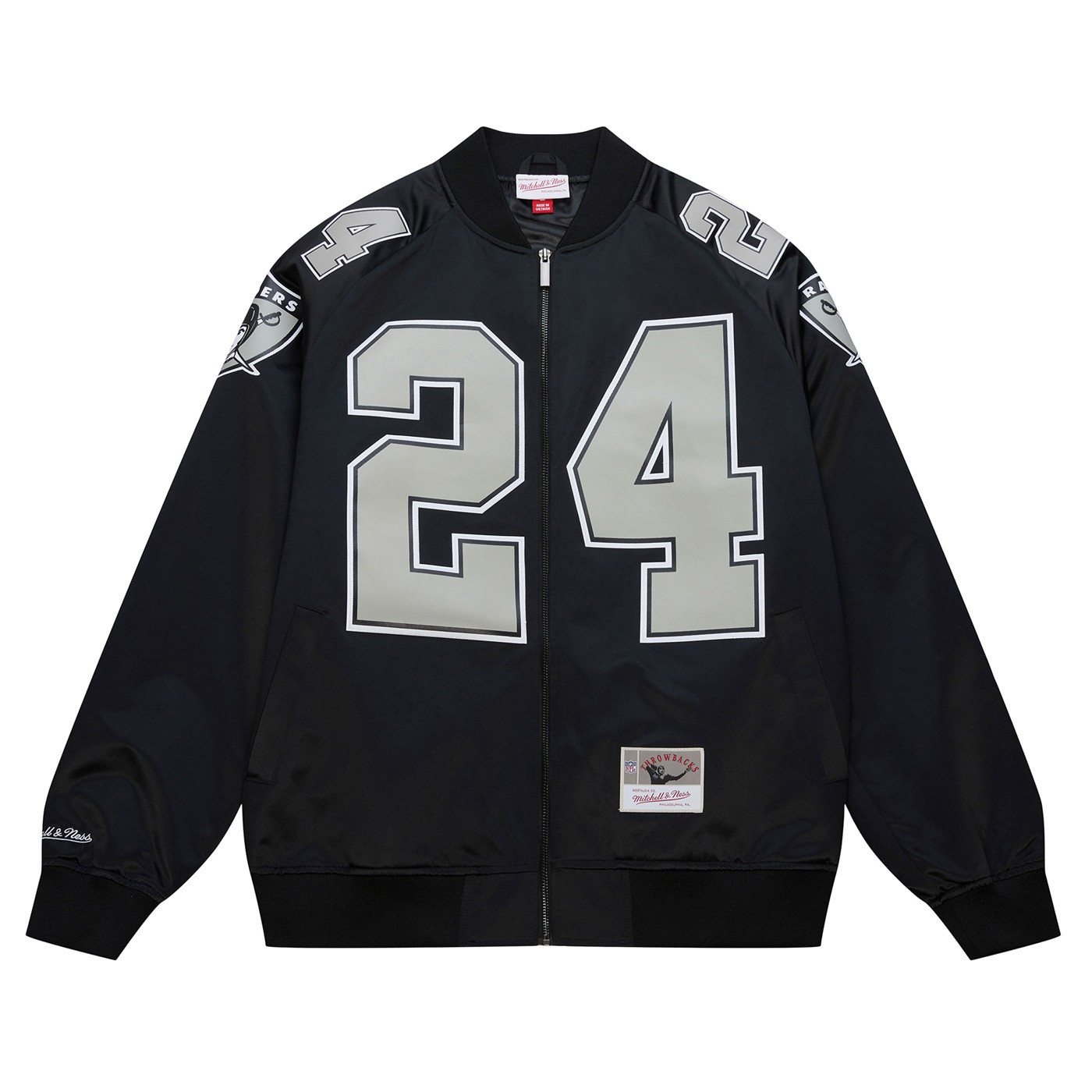 MITCHELL & NESS RAIDERS CHARLES WOODSON SATIN JACKET