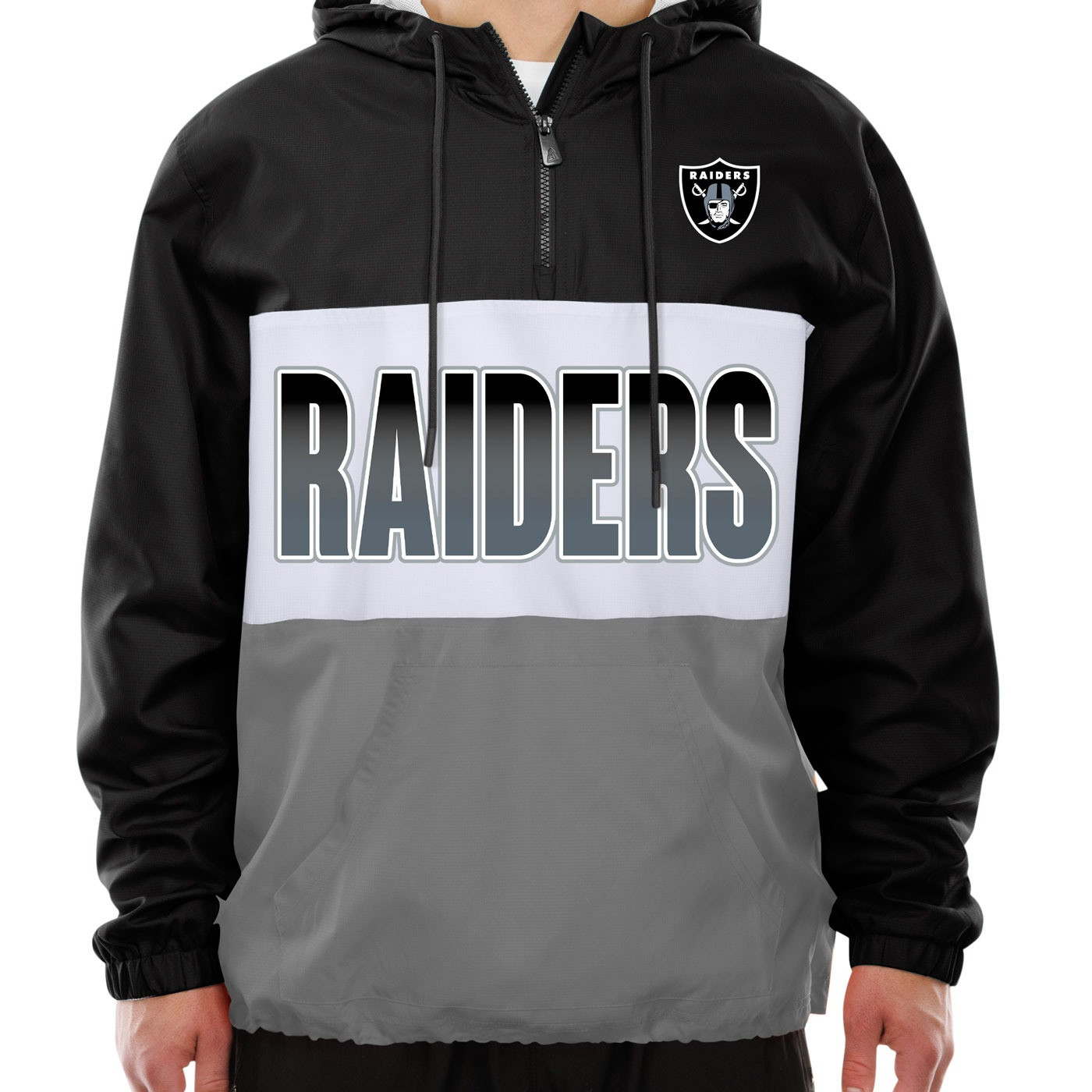 NEW ERA RAIDERS LEISURE QUARTER-ZIP WINDBREAKER JACKET