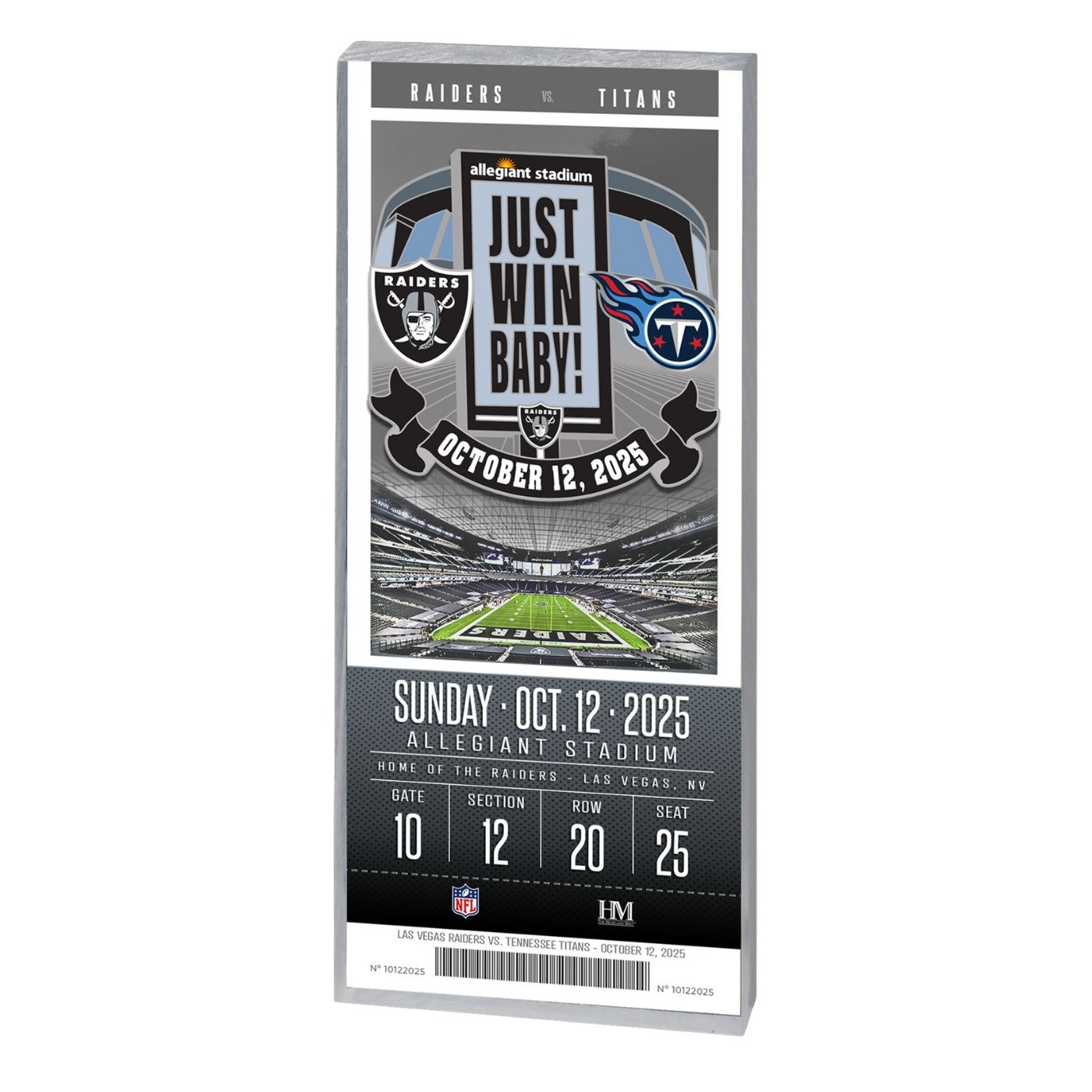 ハソンウン mirage フォトチケット リミテッド Raiders vs. Titans 2025 Game Day Acrylic Ticket | Official Raiders