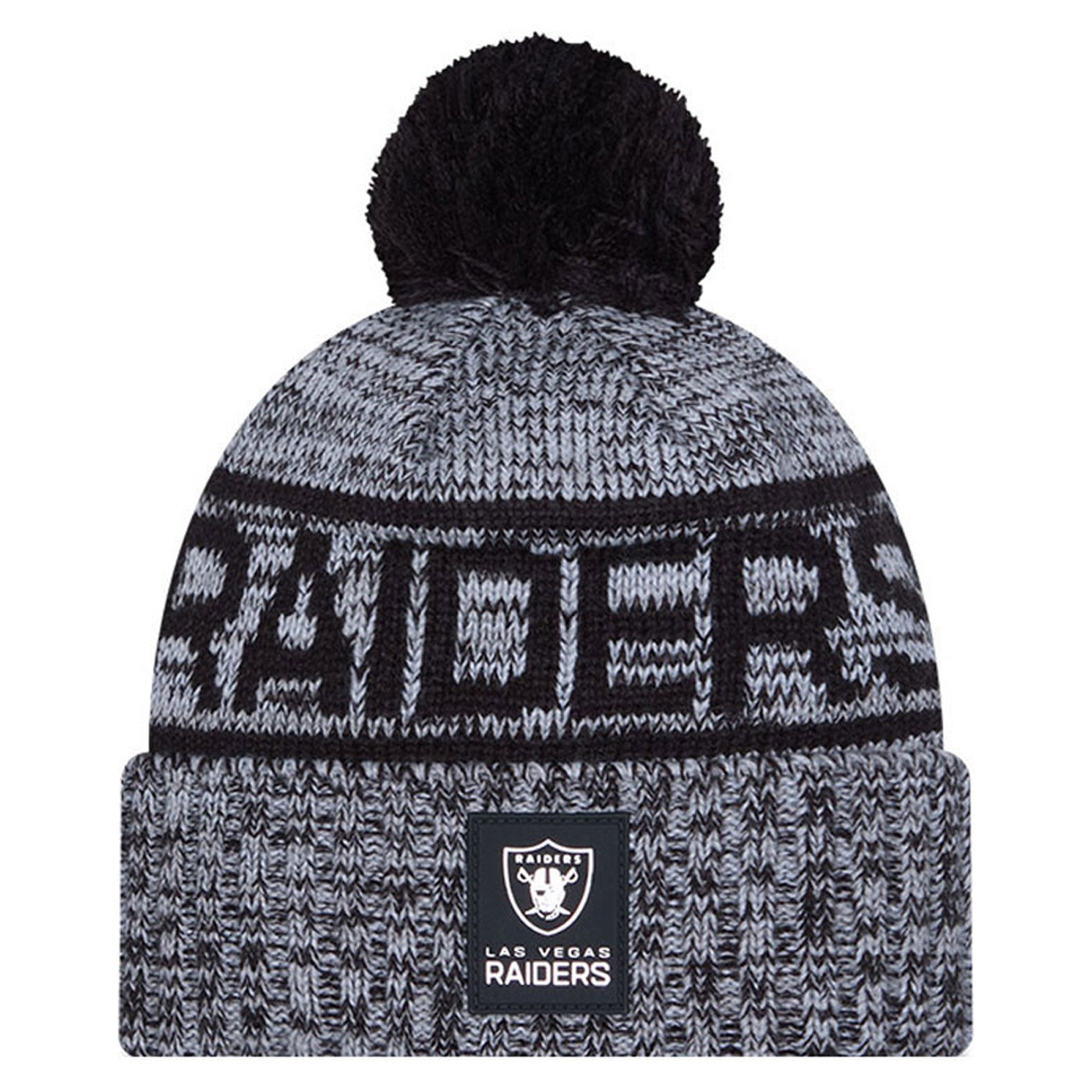 NEW ERA RAIDERS OFFICIAL 2025 SIDELINE SPORT POM KNIT CAP