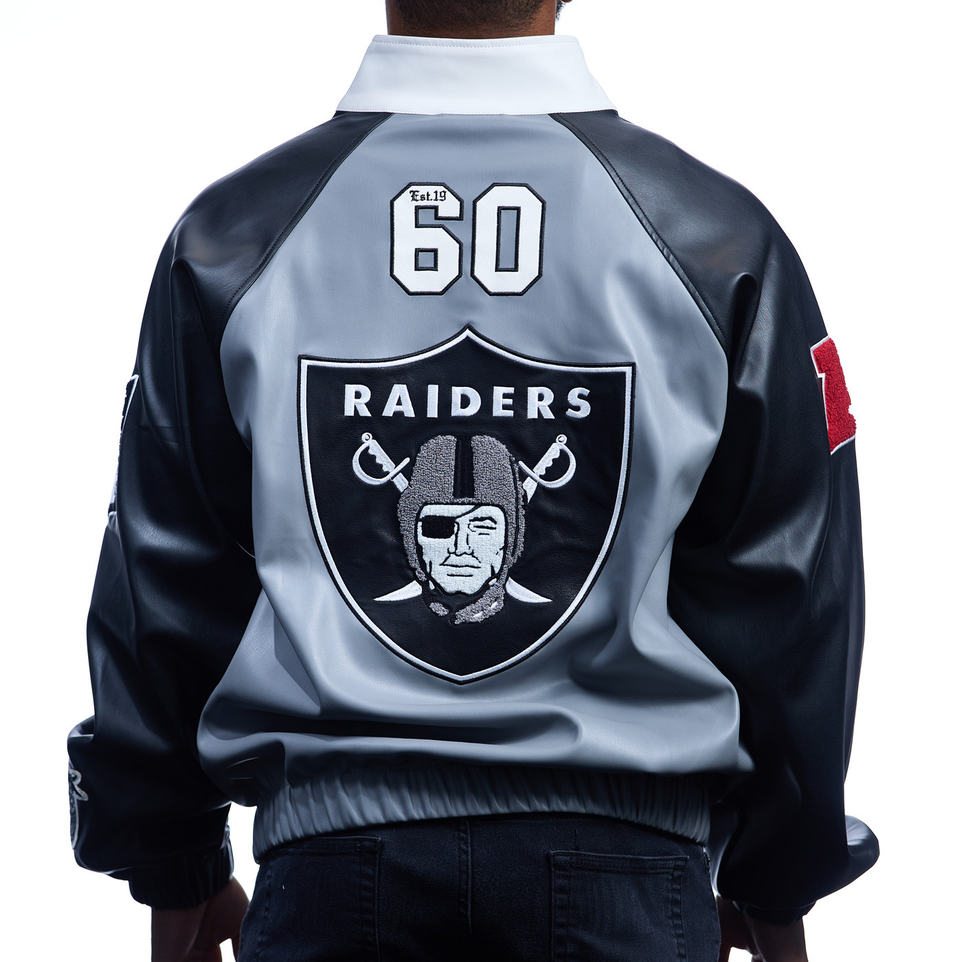 JEFF HAMILTON RAIDERS VEGAN LEATHER TRACK JACKET