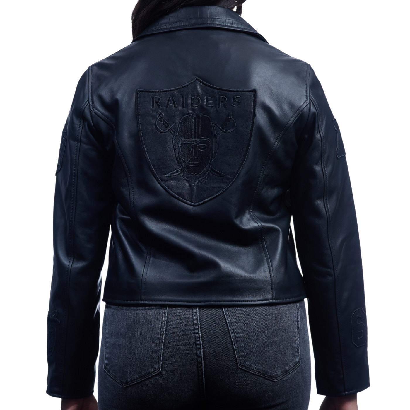 JEFF HAMILTON WOMENS BLACK TONAL BIKER JACKET