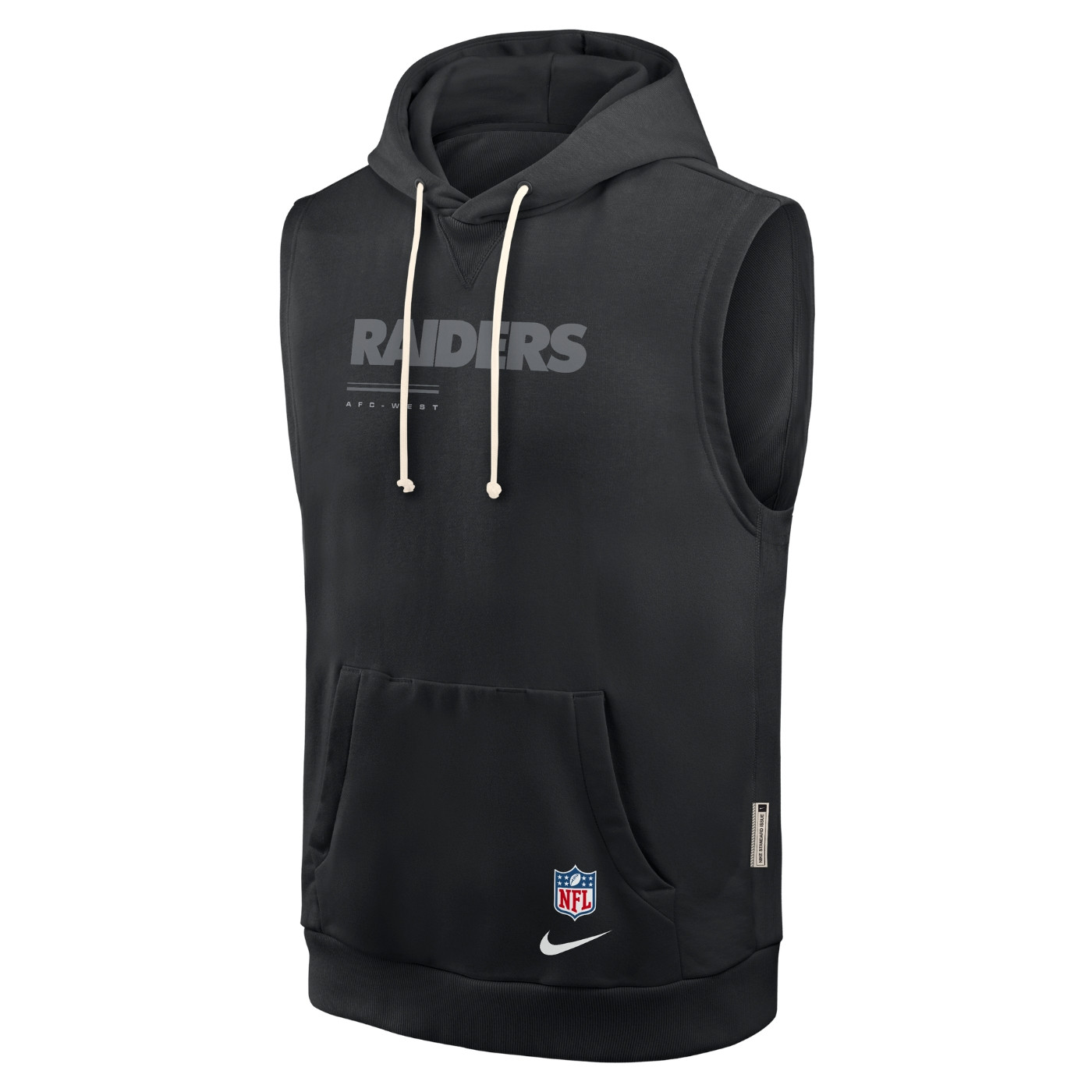 NIKE LAS VEGAS RAIDERS DRI-FIT FLEECE SLEEVELESS HOODIE
