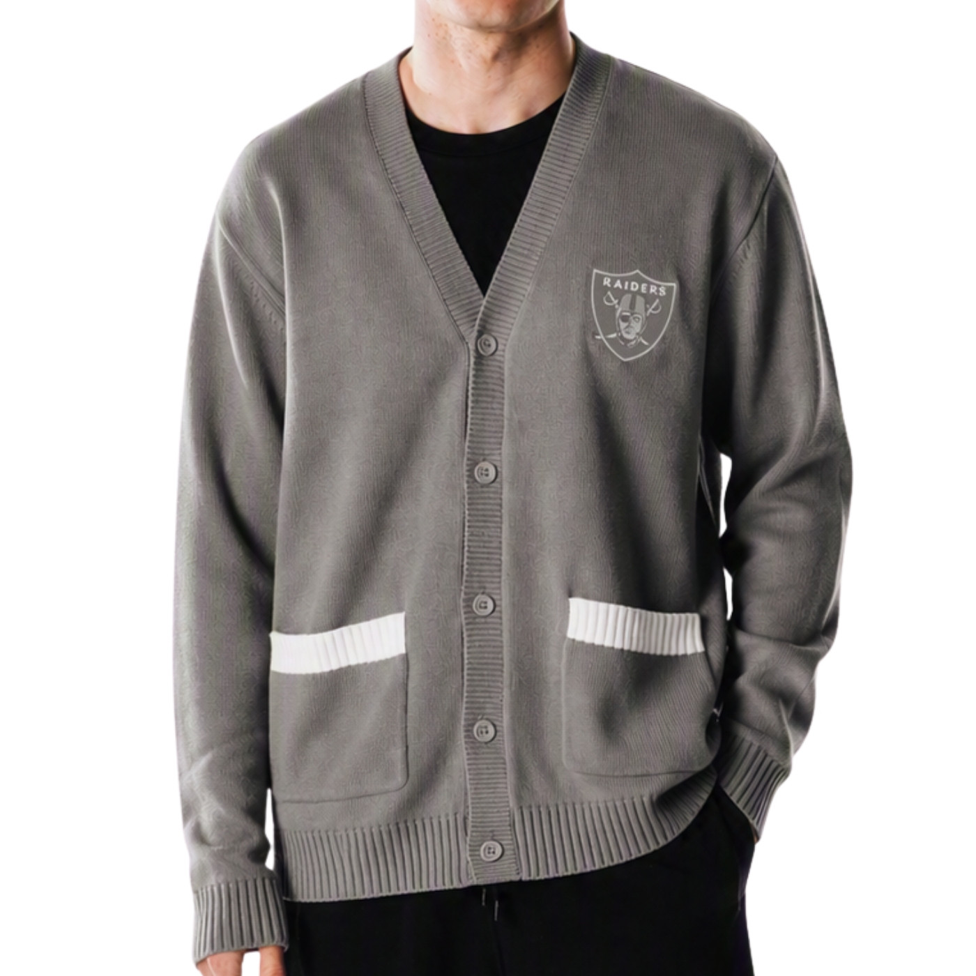 Unisex Las Vegas Raiders Gray Jacquard Sweater | Official Las