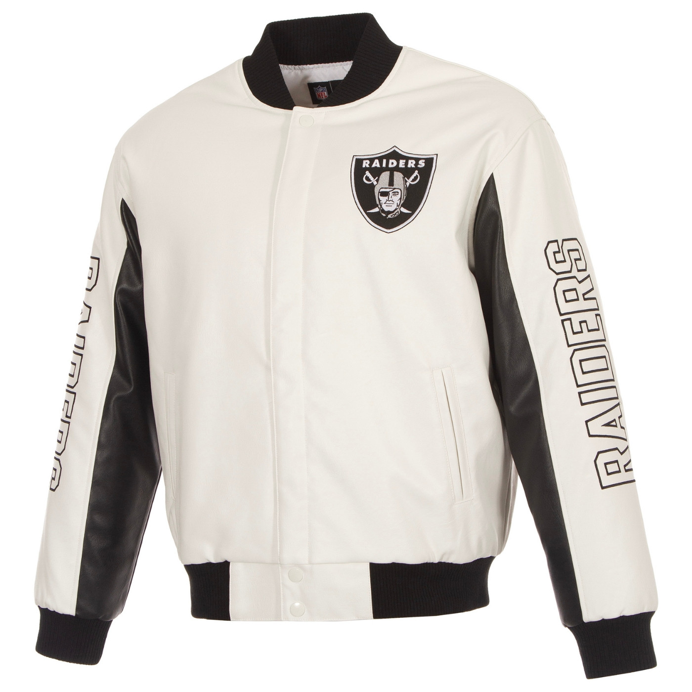 NFL RAIDERS レザー　ジャケット Mサイズ JH DESIGN RAIDERS FAUX LEATHER JACKET