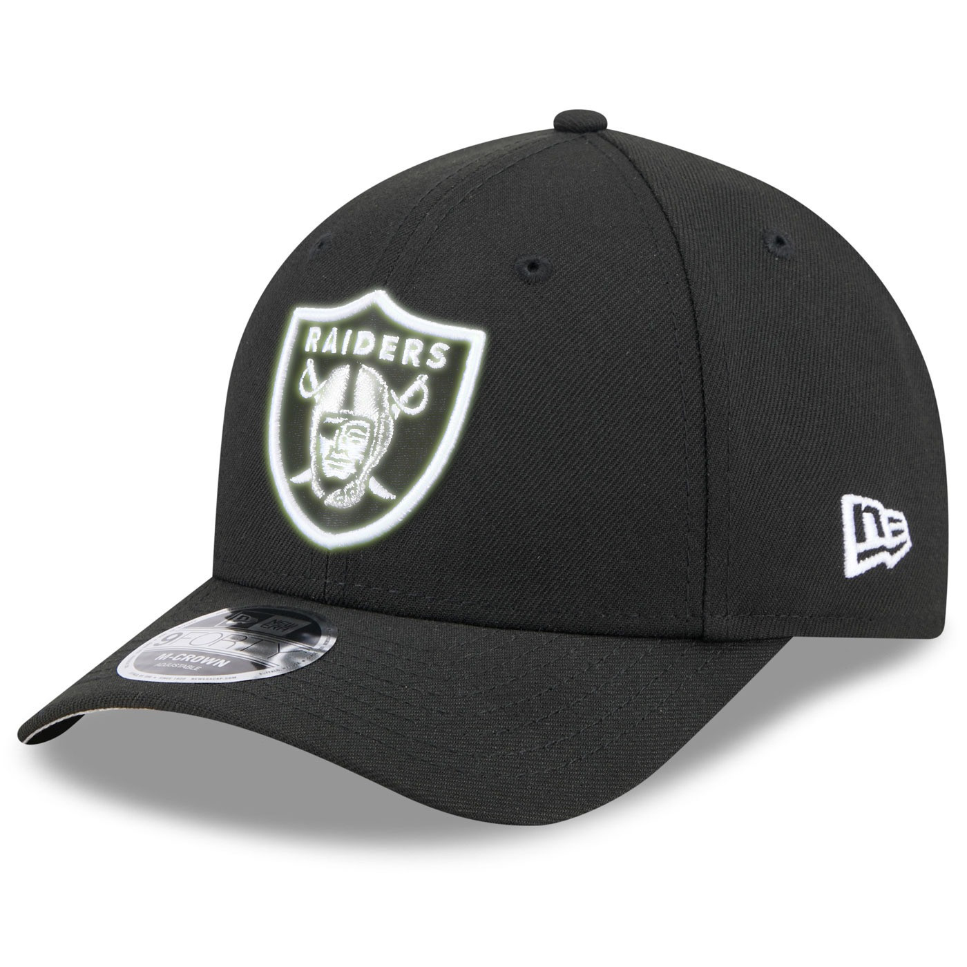 海外限定 ニューエラ RAIDERS 9FORTY キャップ フリーサイズ 黒 NEW ERA RAIDERS 9FORTY GLOW IN THE DARK SHIELD CAP
