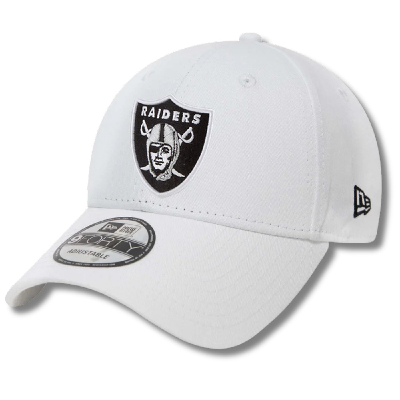 NEW ERA RAIDERS 9FORTY WHITE SHIELD CAP